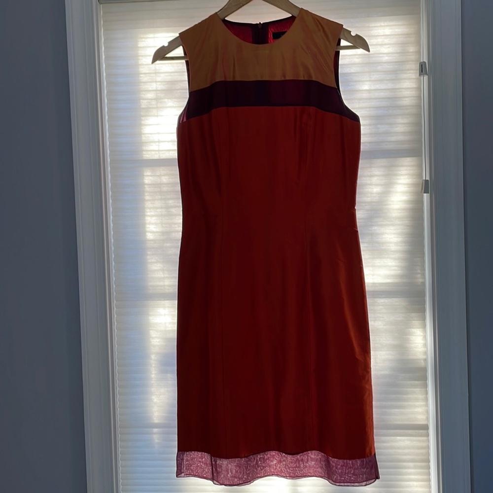 color blocked silk dress